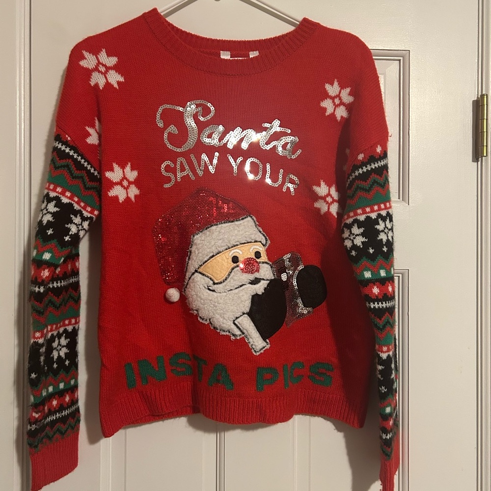 No Boundaries Red Christmas Sweater